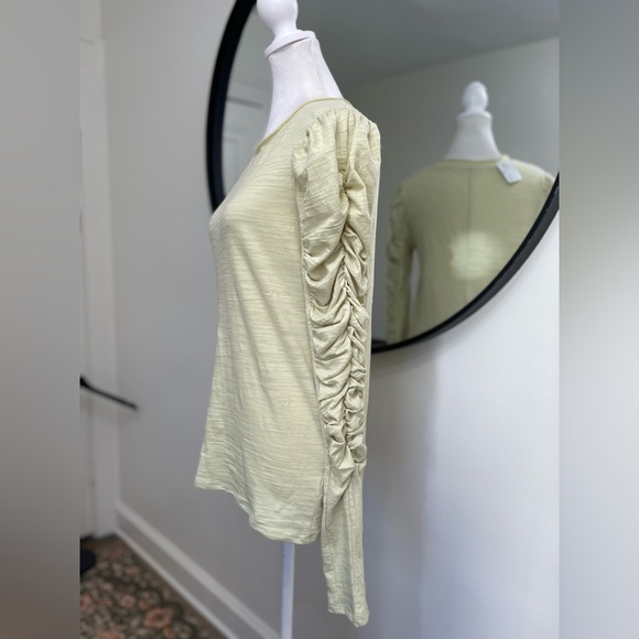 Free People NEW WITH TAGS Natasha Ruched Long Sleeve Top LIGHT GREEN - Picture 7 of 9